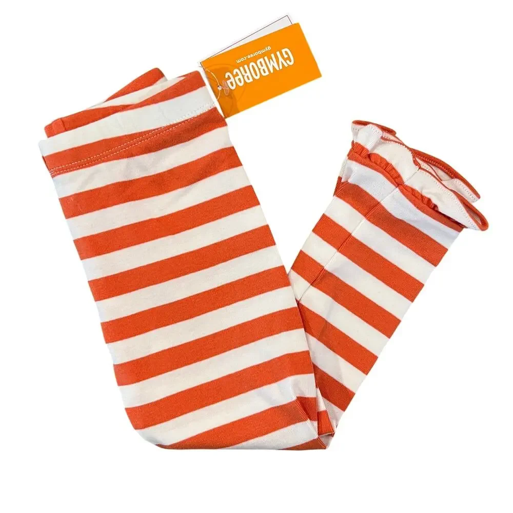 NWT Gymboree Orange & Ivory Striped Leggings & Halloween Layered Top - SIZE 2T